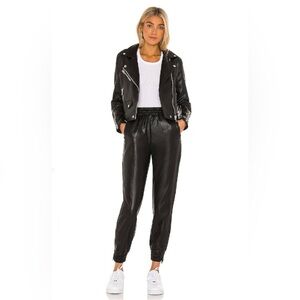 Superdown Rinah Faux Leather Jogger Pant Black – Size L